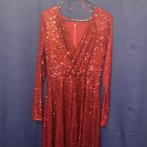 SEQUIN FLARE DRESS